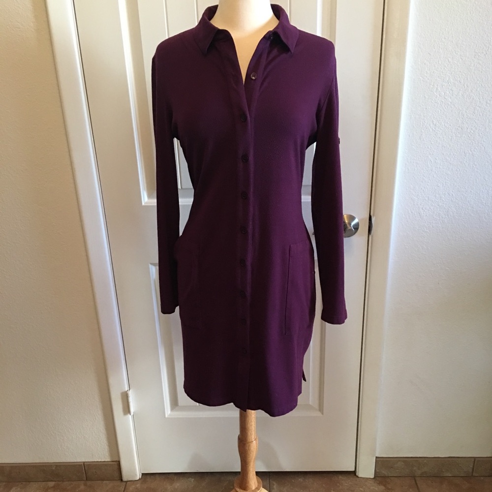 Plum long sleeved dress